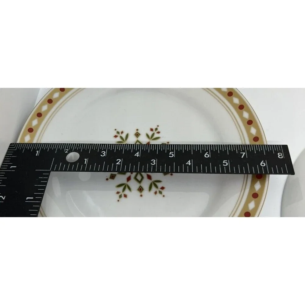 7 holiday Christmas plate Snowflake gold nordic snowflake Red Gold 7.5